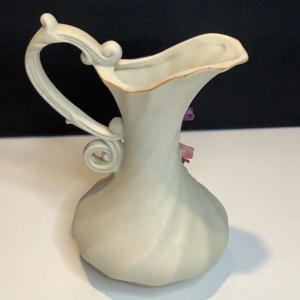 Vintage Capodimonte Small Porcelain Flower Pitcher Made in Italy 5 Inches